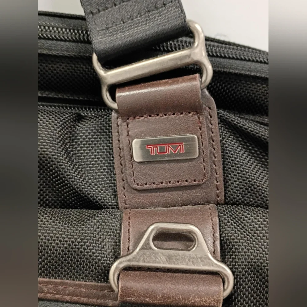 TUMI Alpha Nylon & Leather Briefcase‎ Black